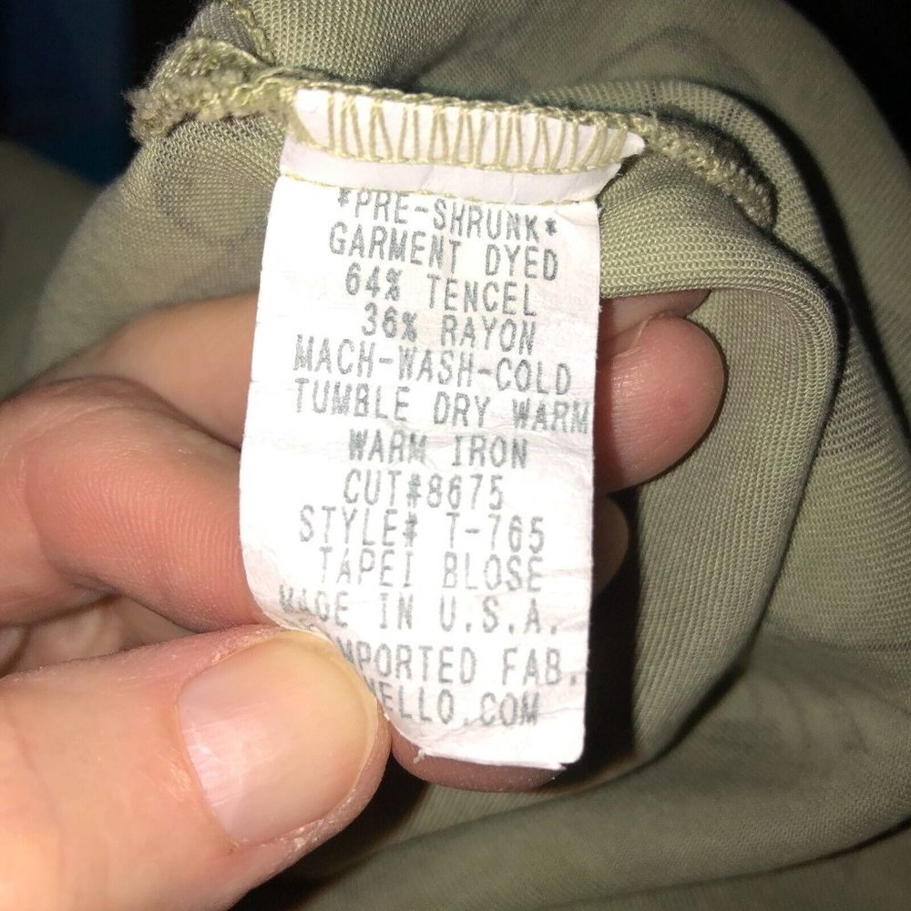 Tianello Artistic Green Patterned Button Down Shi… - image 9